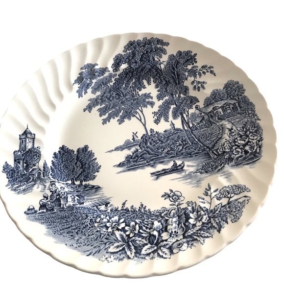 Swinnertons Dining Swinnertons The Ferry Blue White Vintage Ironstone Made In England Swirl